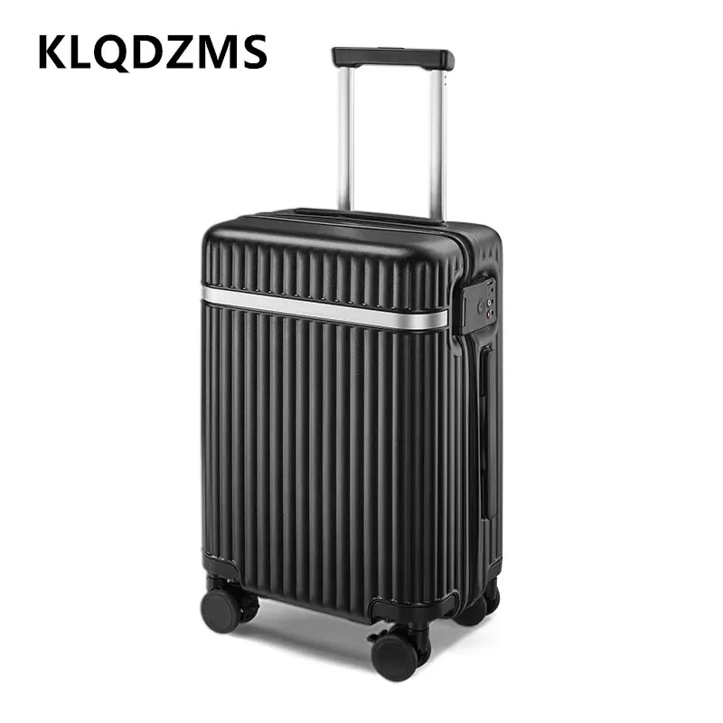 

KLQDZMS 20"24Inch Luggage Travel Set ABS + PC Boarding Box Men's Aluminum Frame Trolley Case with Wheels Rolling Cabin Suitcase