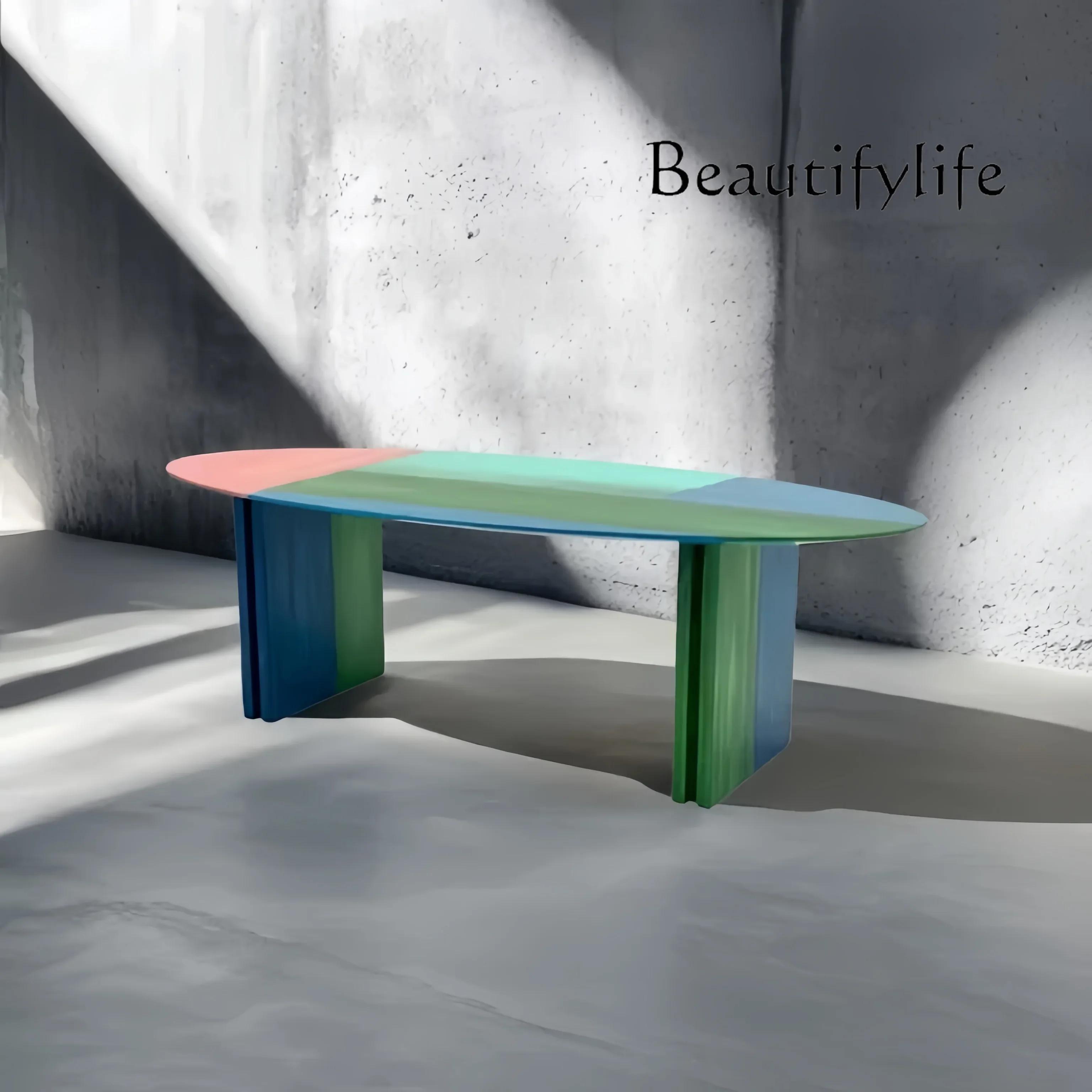 

N40 Designer Furniture Art Painting Table Round Hand Painted FRP Creative Dining Table Long Coffee Table Graffiti