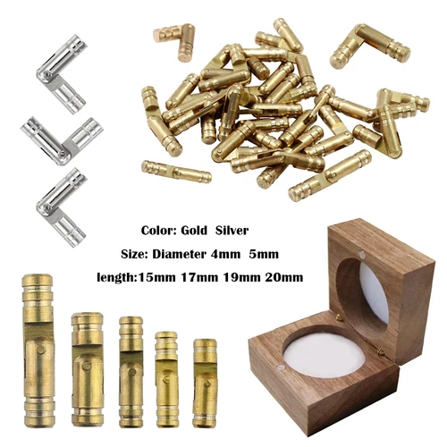 10 Uds. Bisagras de barril de latón, bisagras de gabinete de cilindro oculto oculto para joyero, herrajes para muebles invisibles