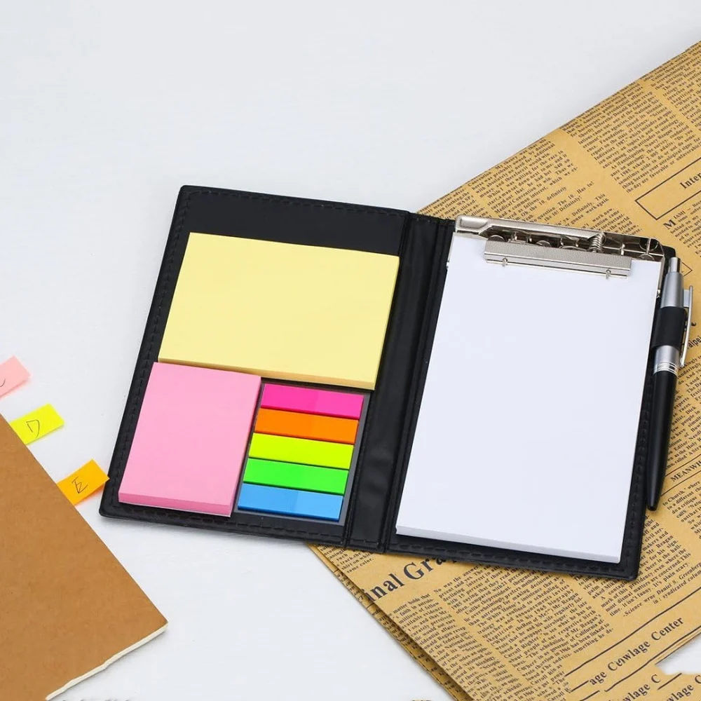 

Набор блокнотов на липкой основе, роскошный органайзер для заметок из искусственной кожи, высококачественный блокнот из искусственной кожи с ручкой для офиса, школы, путешествий