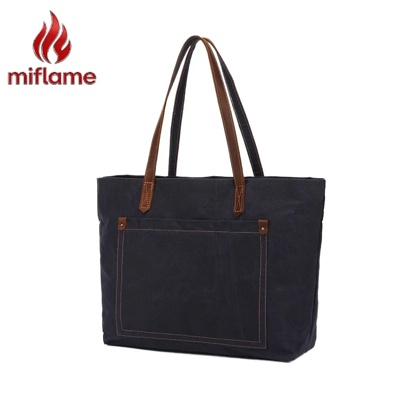 

Women's Vintage Waxed Canvas Tote Bag Crossbody Shoulder Casual Shopping Travel Large Carryall Organizer