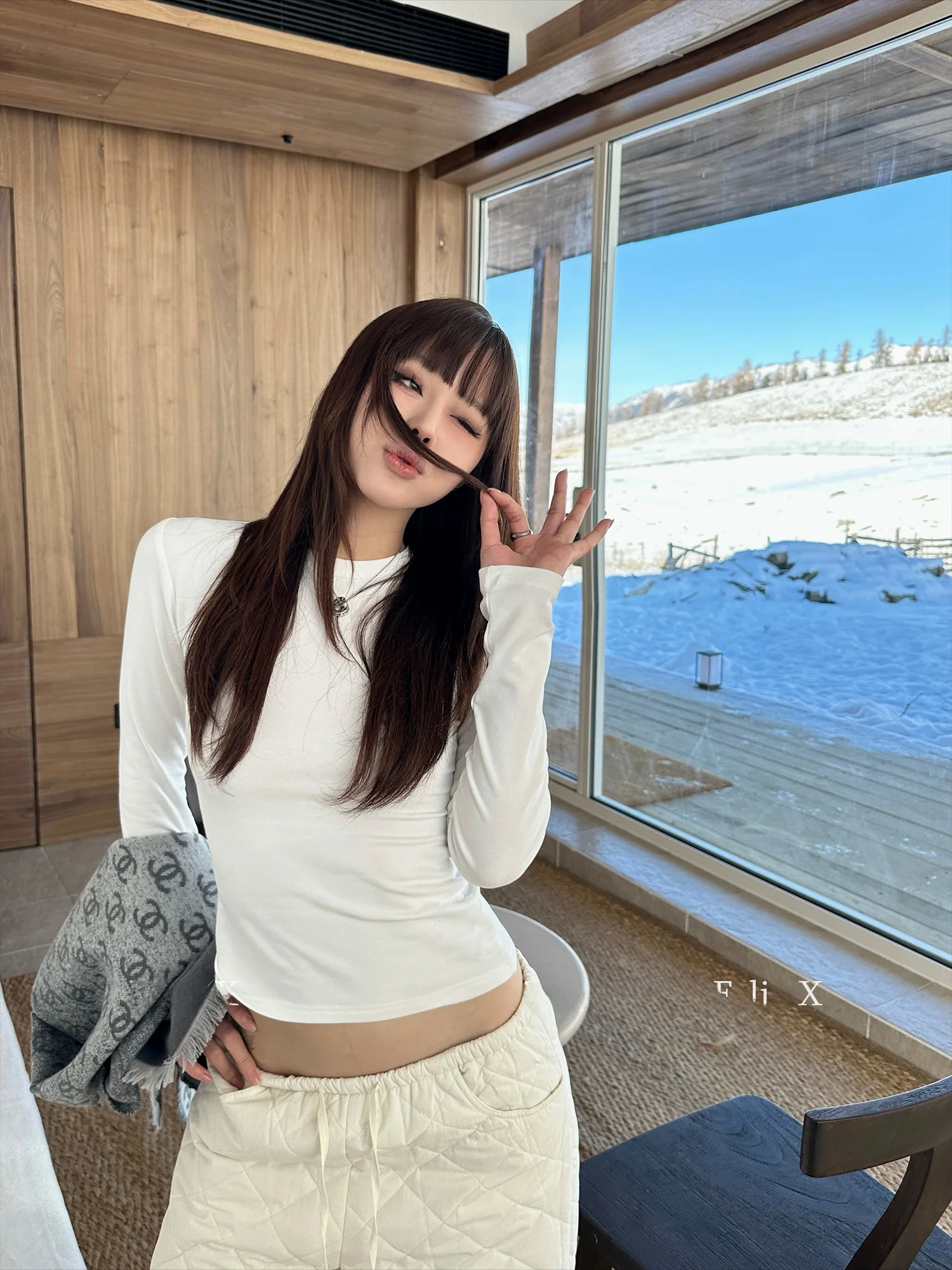 

Женская приталенная футболка Falin X с длинным рукавом, на флисовой подкладке, с круглым вырезом, повседневная, для ношения как нижний слой или как самостоятельный верх, универсальный топ