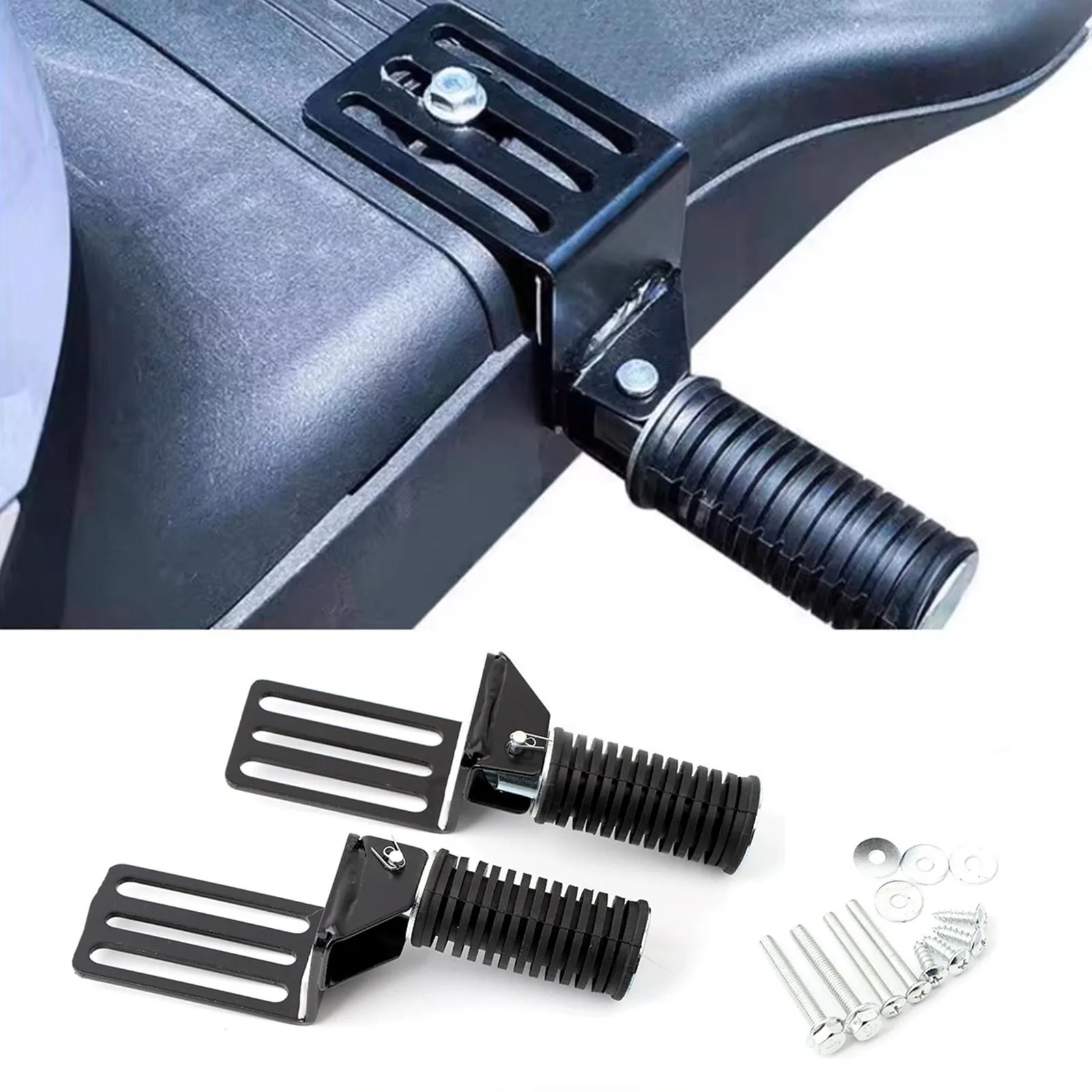 

Universal motorcycle scooter front extension pedals, foldable, anti-slip, made of aluminum alloy, with installation screws