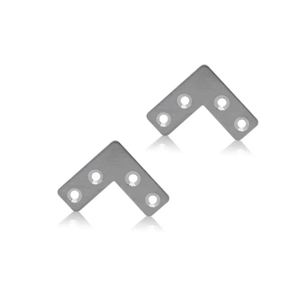 

10 шт. стальных угловых кронштейнов 40x40 мм, L-образные, из нержавеющей стали, прочные крепежные пластины, легко устанавливаемые соединители для DIY-проектов