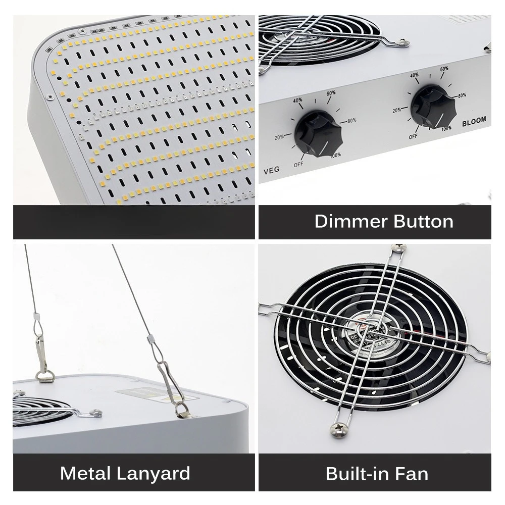 2026 Mini Square Box Grow Supplement Light With Cooling Fan Full Spectrum Lamp For Greenhouse Succulents