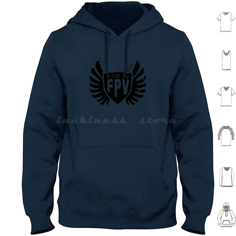 In Plane View Hoodie Cotton Long Sleeve Fpv Rc Radio Control First Person View Video Piloting Airplane Plane