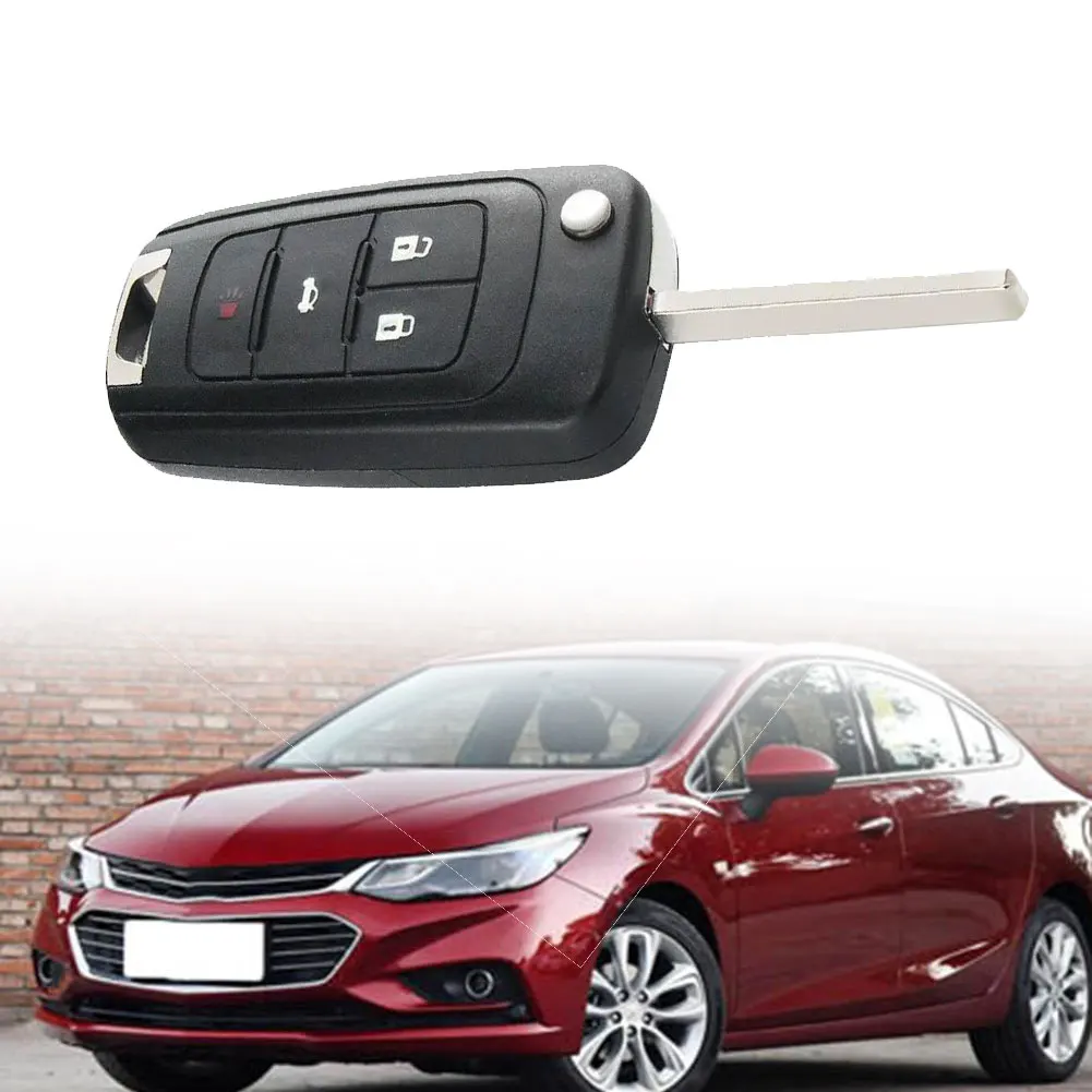 High Quality Car Interior Accessories Car Key Shell Free Cutting Remote 4 Button Black Replacement Folding Key