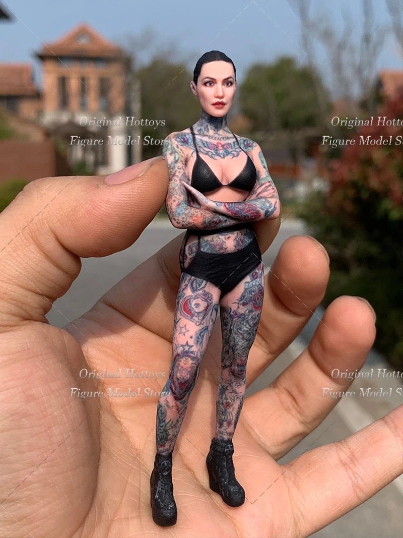 1/16 Scale Female Soldier Tattoo Cool Spicy Girl Mini Realistic Sculpture Full Set About 11cm Action Figure Model Collection