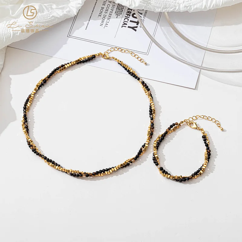 

Simple Luxurious Black Beads Necklace Choker for Women Chain Party Aesthetic Jewelry Birthday Gift Hot Sale Jewelry