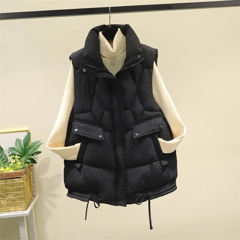 

Down Cotton-Padded Jacket Waistcoat Vest Women's Fashion Loose Thick Warm Tank Top Cardigan Vests Coat 2023 Autumn Winter