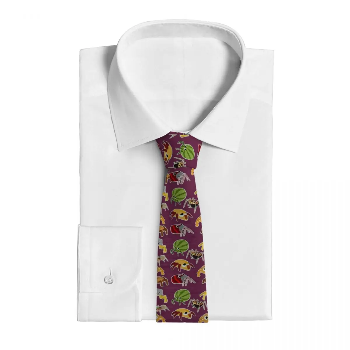 Bugsnax Bug Pack Fan Art Kinda Bug Necktie for Men Silk Polyester Slim Neck Ties Wedding Accessories Tie Classic Gravatas