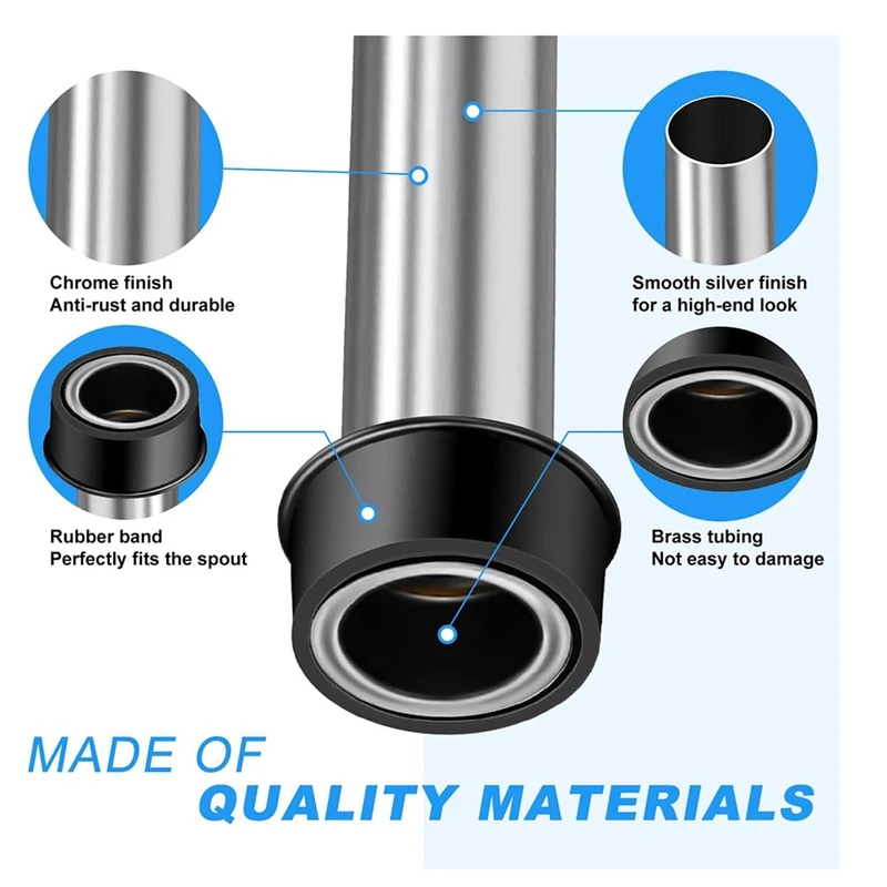 AB15-2 Pcs Bar Sink Overflow Pipe 7.48 Inches Sink Strainer Pipe Sink Drain Tube For Holes Pipe Stopper Bathroom Pipes