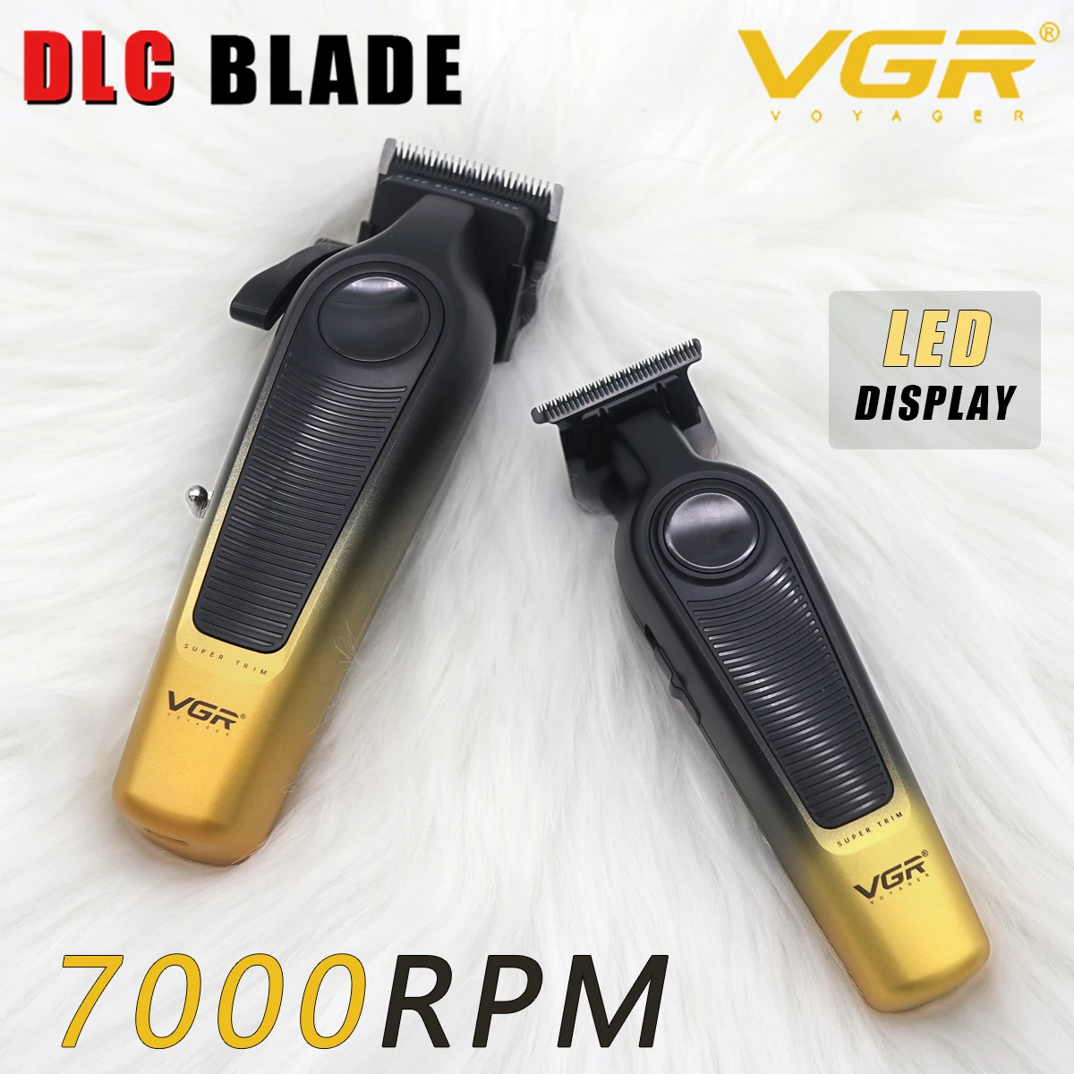 

VGR Men's Professional Hair Clipper Kit with DLC Blade 7000RPM Barbershop Professional Hair Cutting Machine V-196 V-996