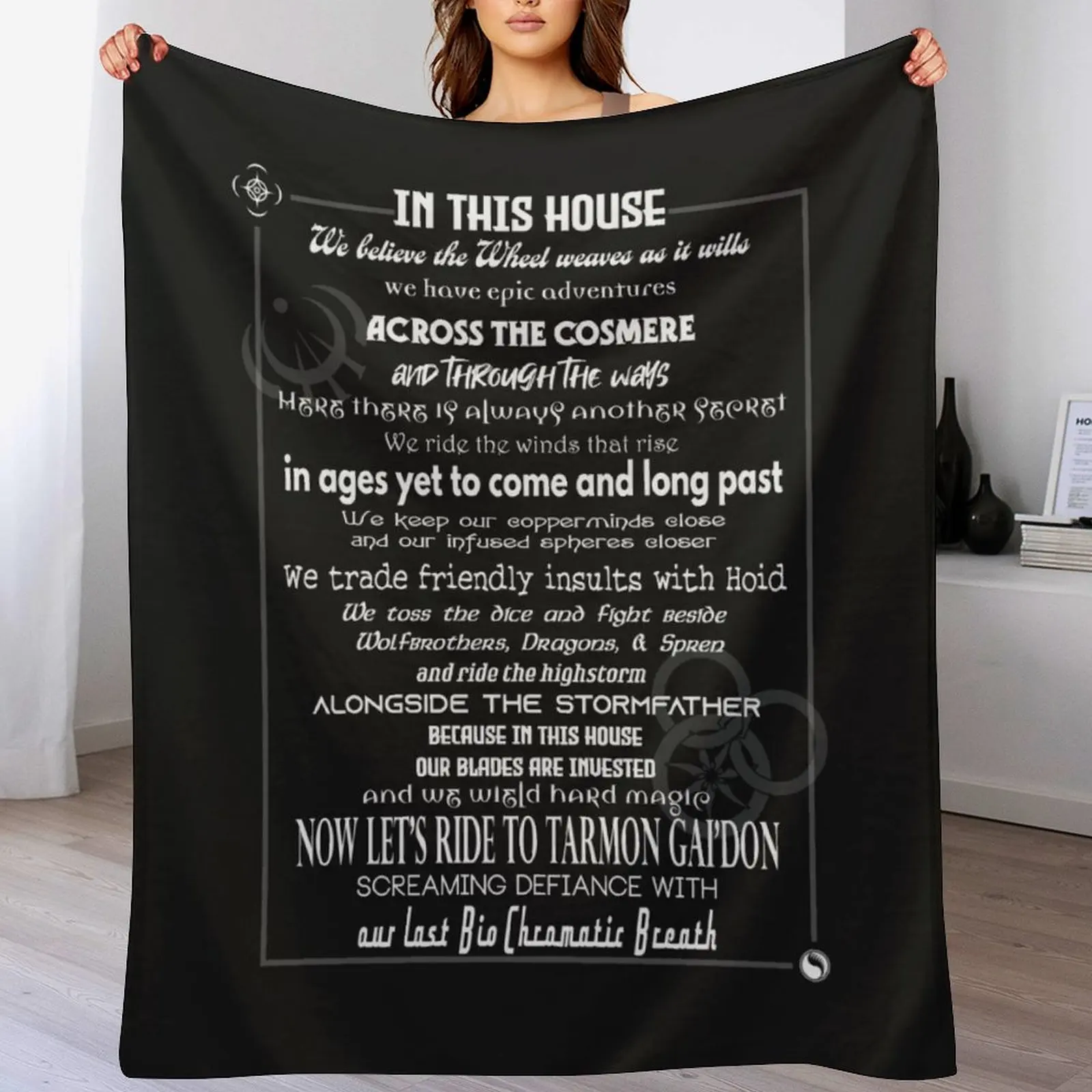 

In This House - WoT/Cosmere edition Throw Blanket Fade Resistant Durable Throw Blanket
