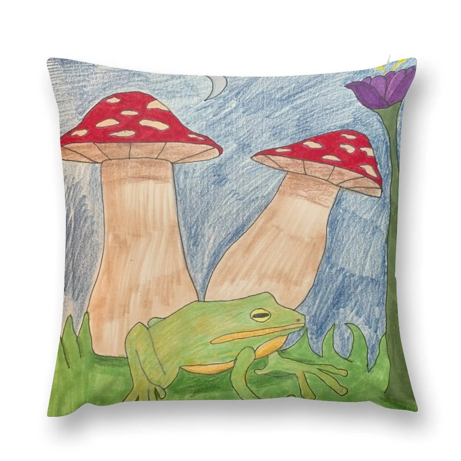 

Mushrooms & Frog Throw Pillow christmas supplies Bed pillowcases pillow