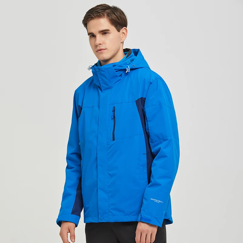 

Men White Casual Outdoor Jacket Windproof Waterproof Athletes Detachable Hat Male Men Lightweight Hooded Hiking ColorClothing