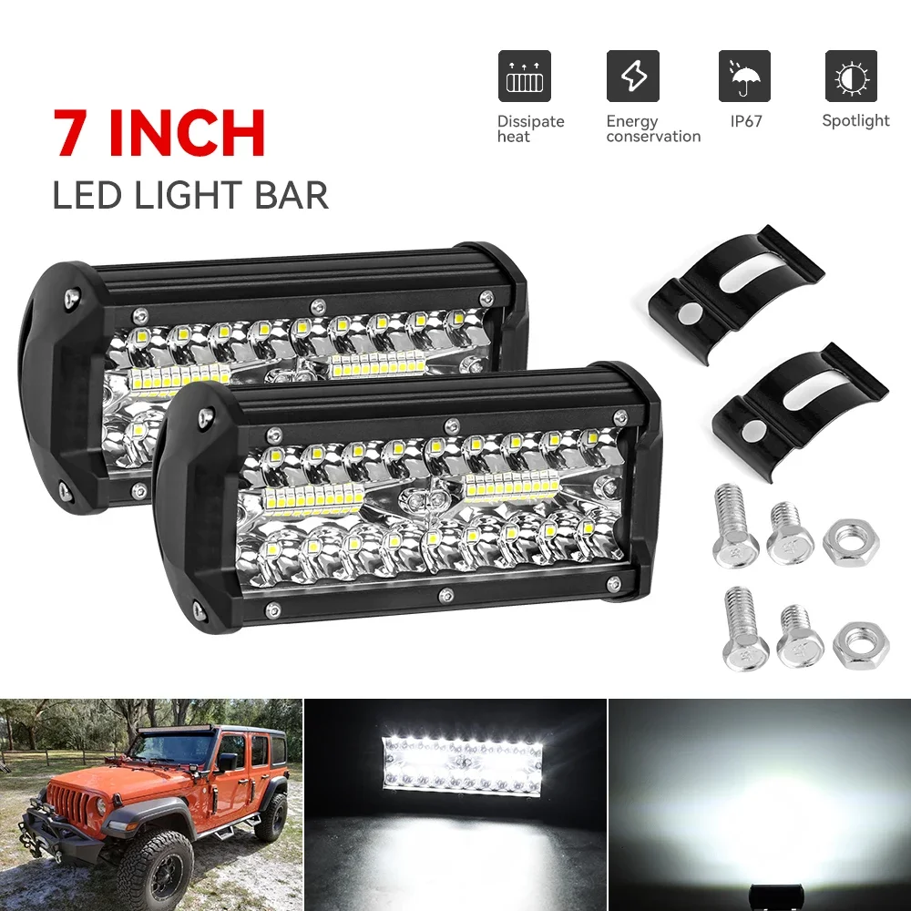 

7inch LED Work Light Bar Car 12V 24V Spot Flood Combo 4 12 Inch for Off Road Truck 4x4 Atv Boat Car Barra LED Headlights