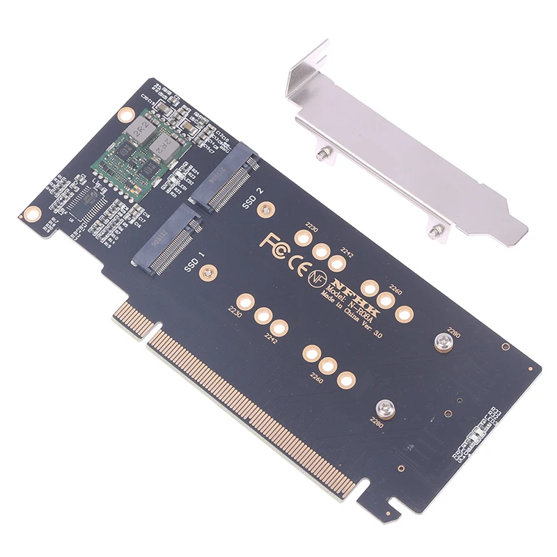 1PCS m.2 X16 TO 4X NVME PCIE3.0 GEN3 X16 TO 4*NVME RAID CARD PCI-E VROC CARD RAID Hyper M.2X16 M2X16 4X X4 NVME*4 RAID
