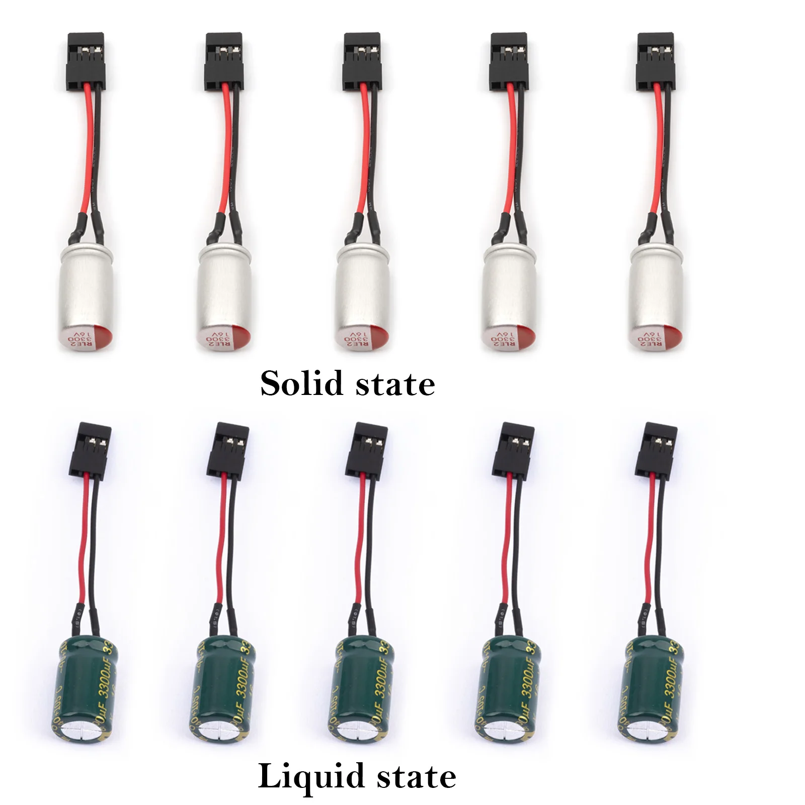 

RC Drone Car Flight Control Receiver Capacitor 5Pcs 3300UF 16V Solid&Liquid State Voltage Protector Plug FUTABA FLYSKY RC3S RC4G
