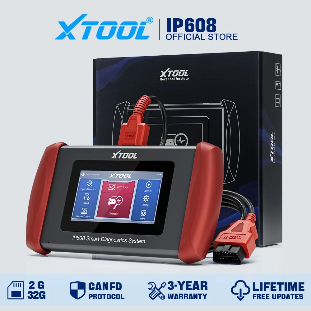 XTOOL InPlus IP608 Automotive Scanner All System Car Diagnostic Tools 30+ Services With CANFD OBD2 Scanner Lifetime Free Update