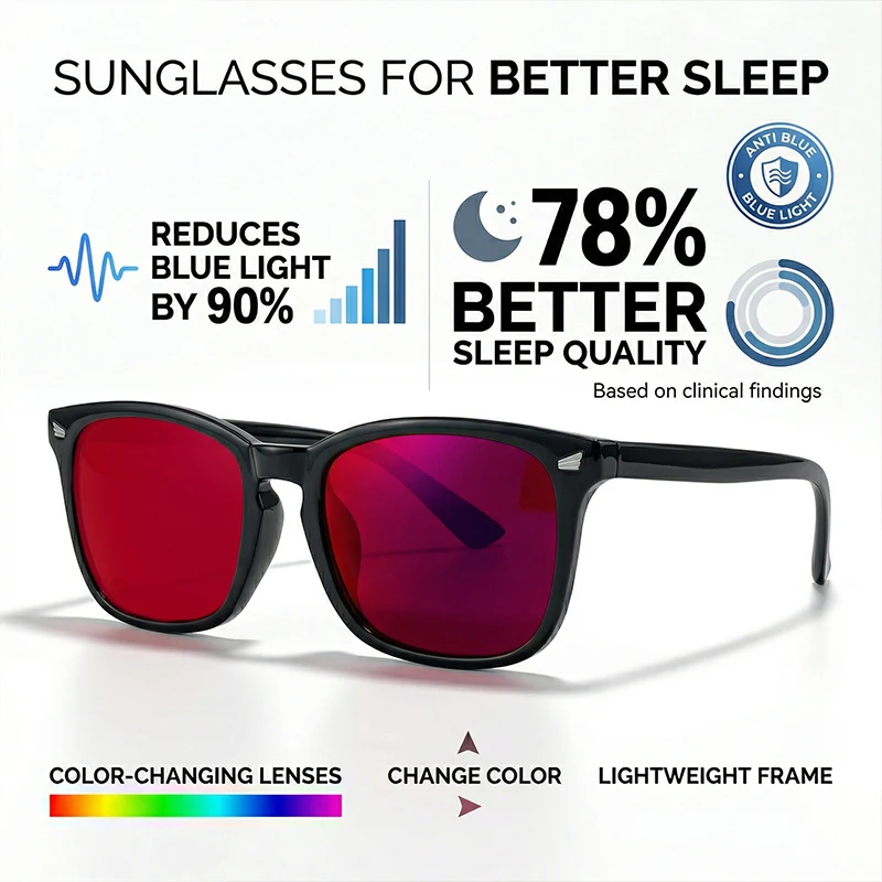 

Blue Light Blocking Glasses Men Women 2026 Luxury Brand Read Sleep Red Lens Computer Gaming Eyeglasses Change Color Sunglasses
