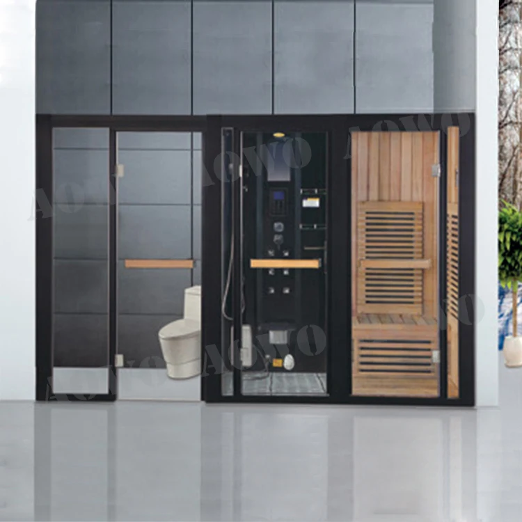 

Luxury Traditional Wooden Sauna Combined Steam Room Poland With The Toilet Massage Steam Shower Bathtubs
