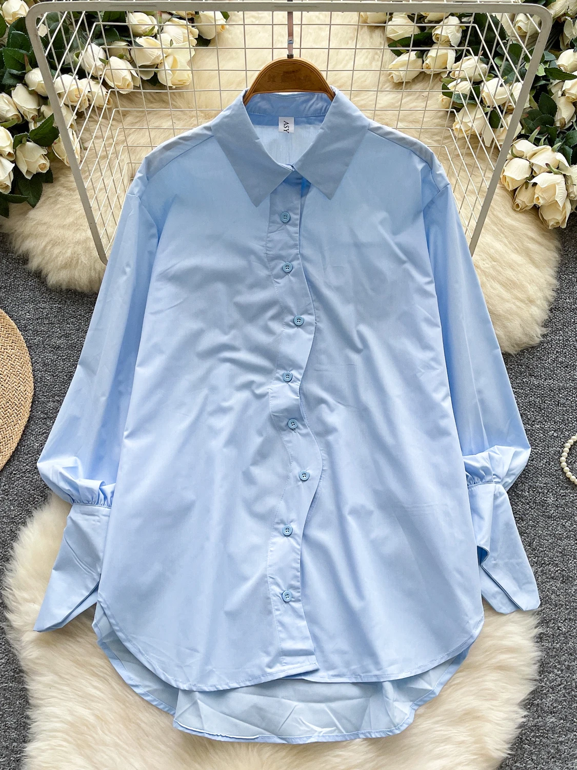 เสื้อสเวตเตอร์ผู้หญิงทรงหลวมสบายๆ สำหรับฤดูใบไม้ร่วงปี 2025 ทรงเข้ารูป ผ้าโพลีเอสเตอร์ ความยาวปกติ สีพื้น