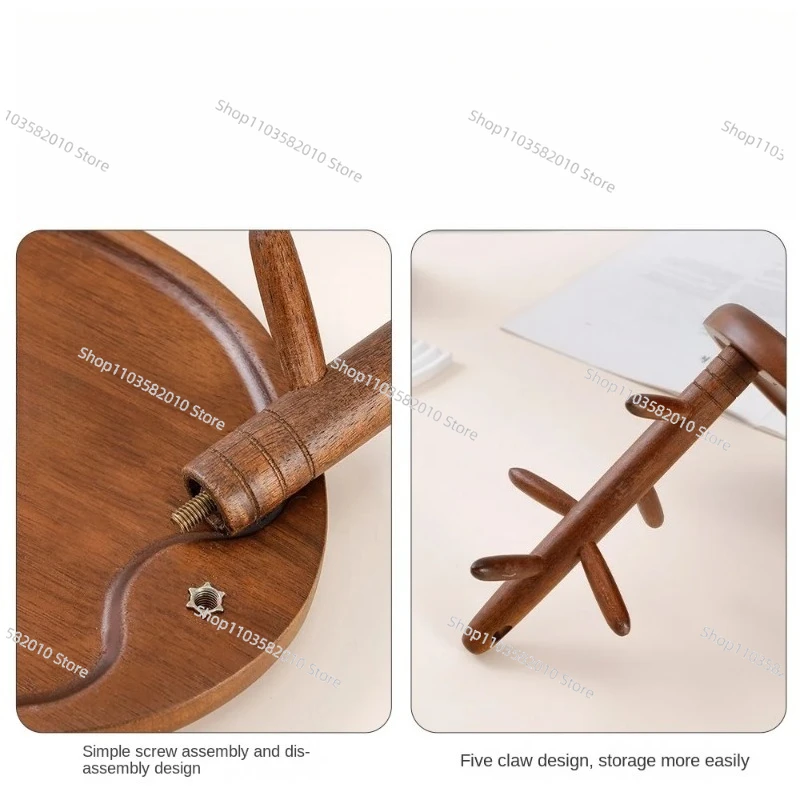2-Tier Wood Standing Shelf, Entrance & Living Room Storage Rack for Dinnerware & Cleaning Tools