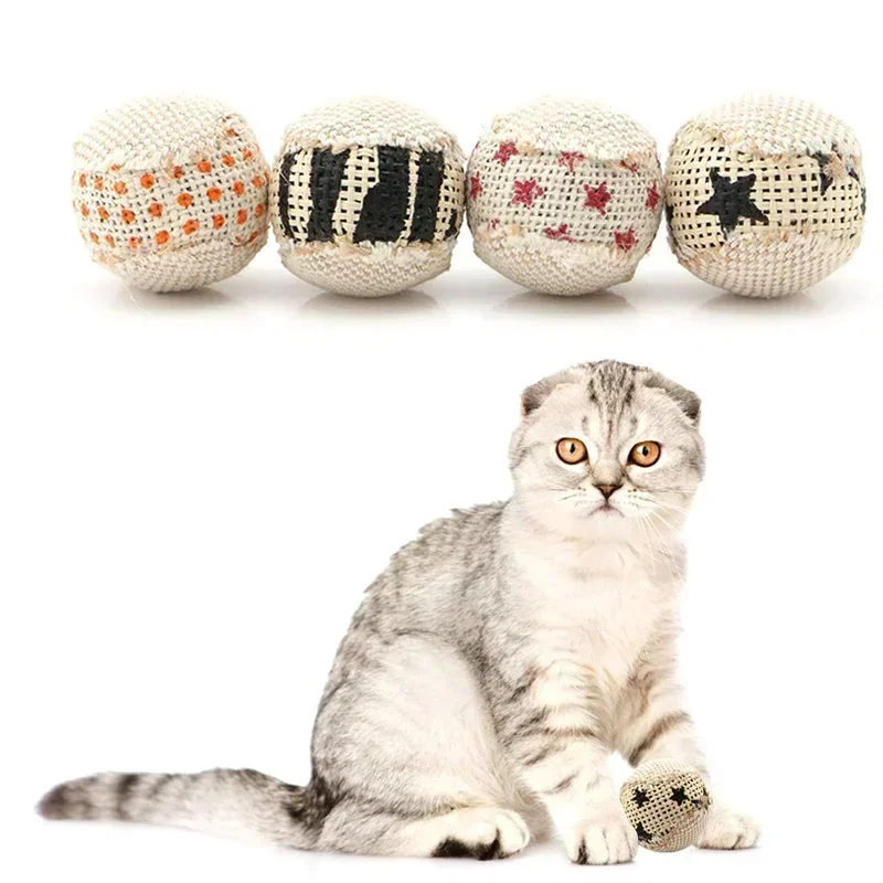 Randomly assorted styles of cat toy balls with sounds, interactive cat toys for playing, chewing, rattling, scratching, pet kitten exercise toy balls and tools
