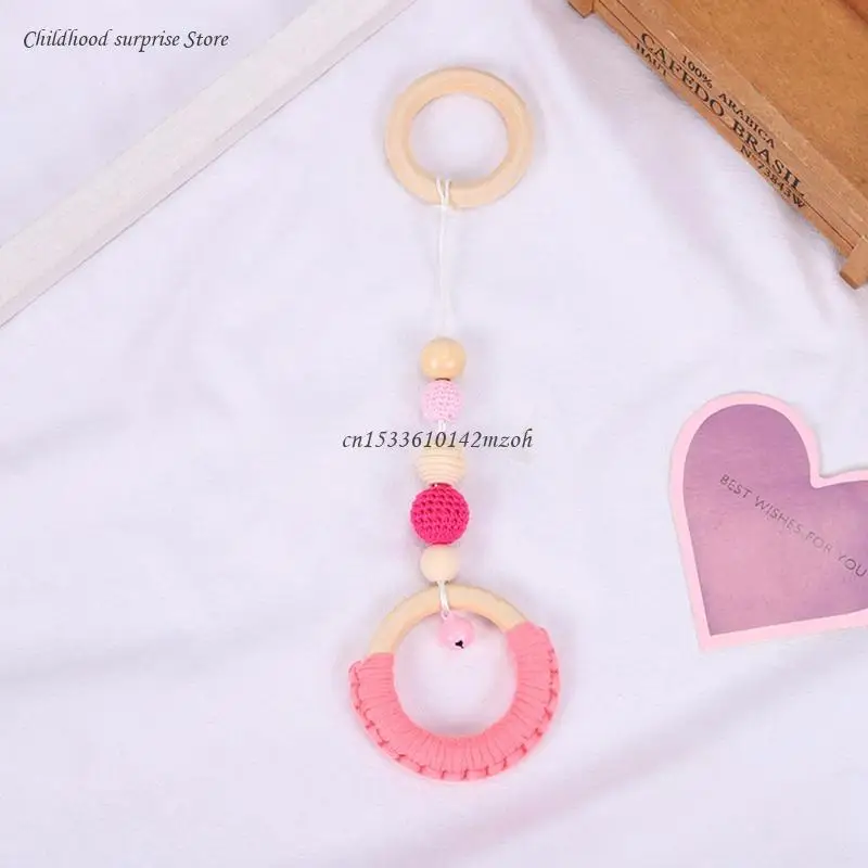 for Play Gym Frame Activity Hanging Pendants for Newborn Wooden Teether Fitness Rack Decorations Stroller Ornaments Dropship