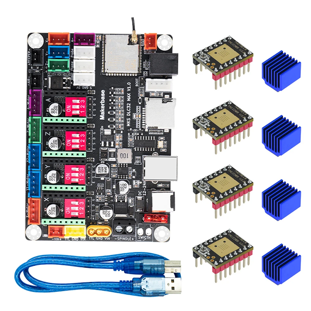 Makerbase MKS DLC32 MAX CNC-Fräsplatine Lasergravurmaschine 4-Achsen-Controller Holzarbeiten Lasergravierer Motherboard TMC2209