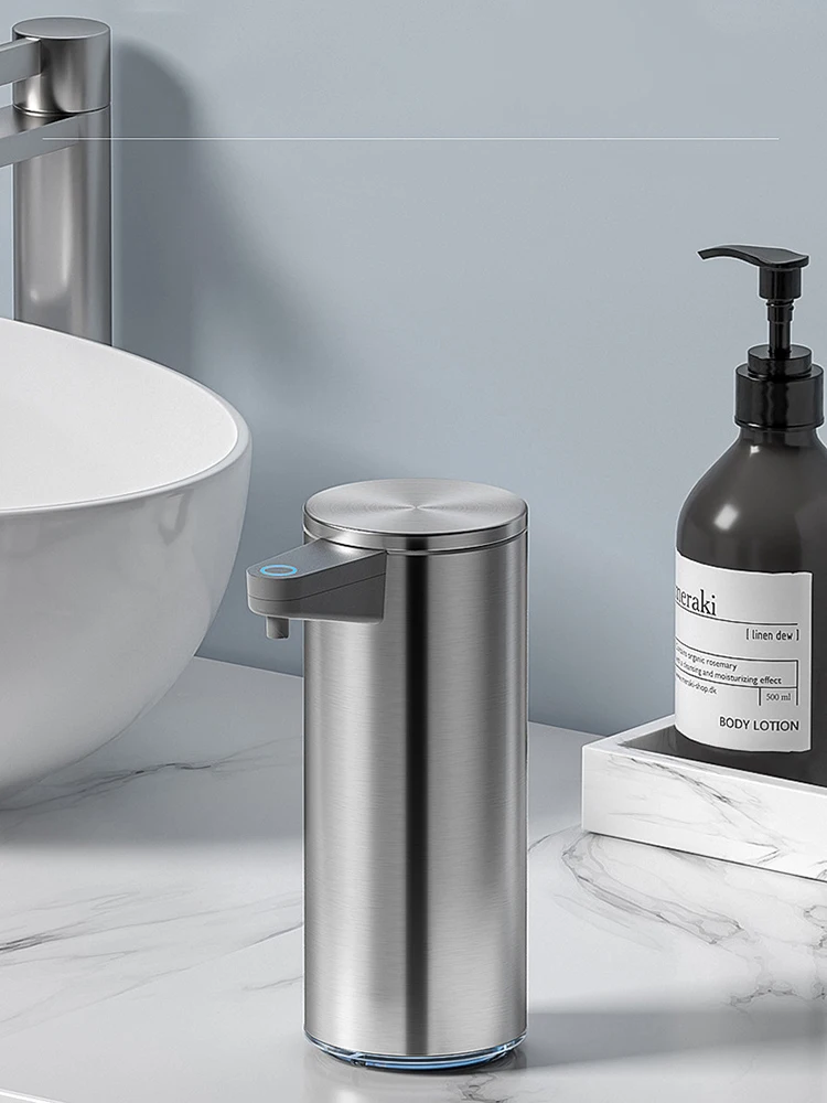 Dispensador automático de jabón líquido, bomba con Sensor sin contacto, para baño, de acero inoxidable 304