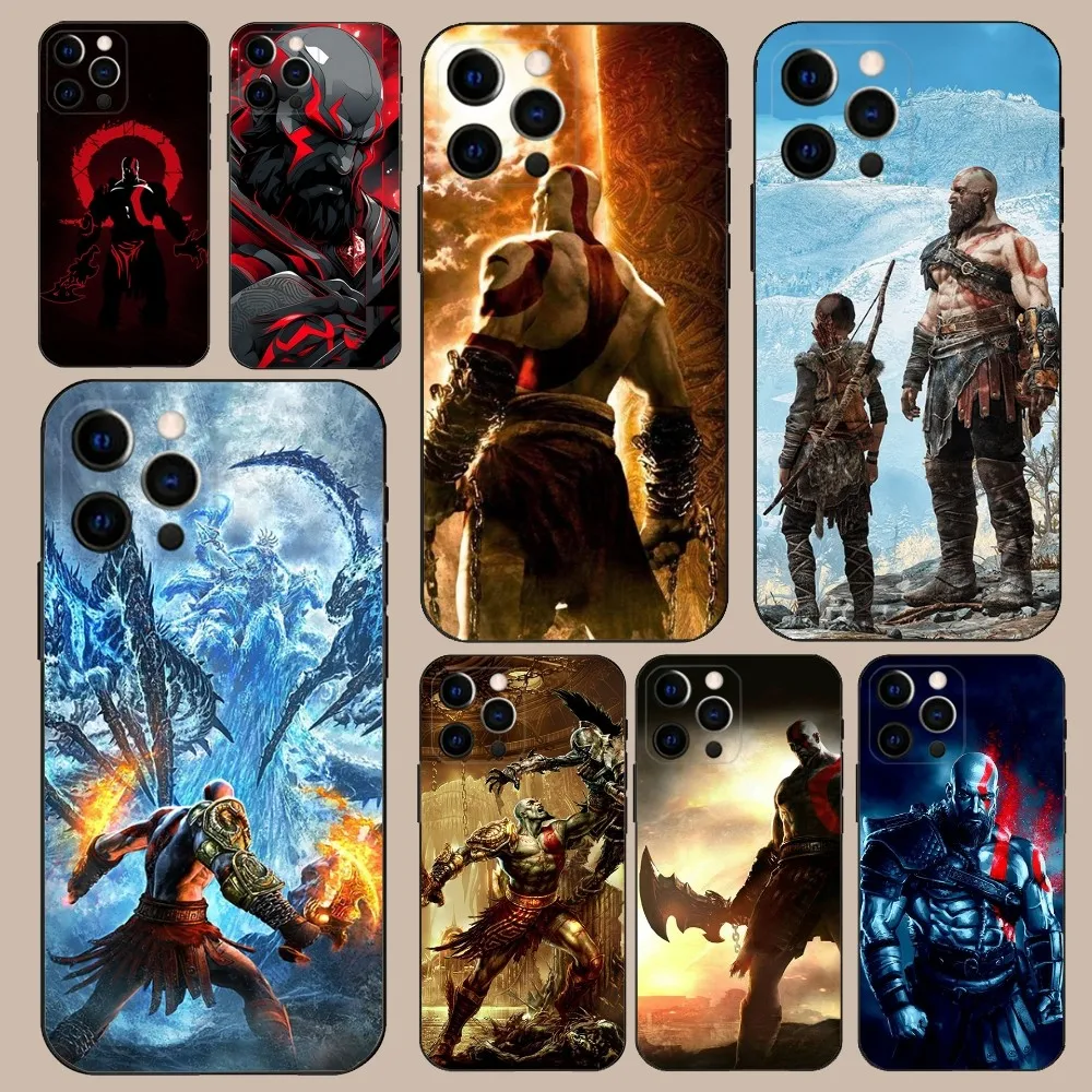 Kratos Game G-God of W-War Phone Case For iPhone 16,15,14,13,12,11,Pro,X,XS,Max,XR,Plus,Mini Soft Black Cover