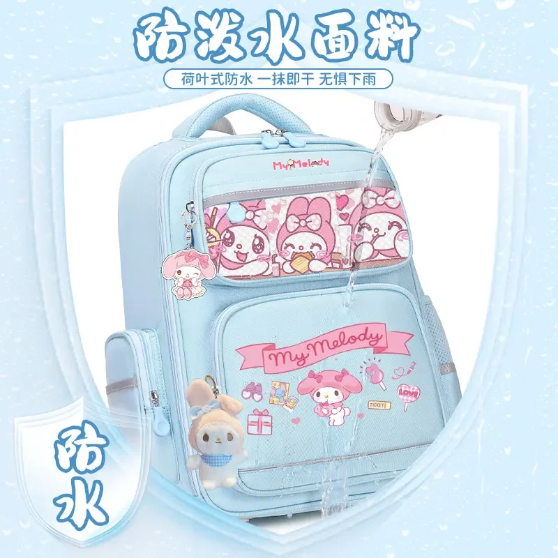 Sanrio New Melody Student Schoolbag Stain-Resistant Casual Large Capacity Cute Cartoon Waterproof Backpack