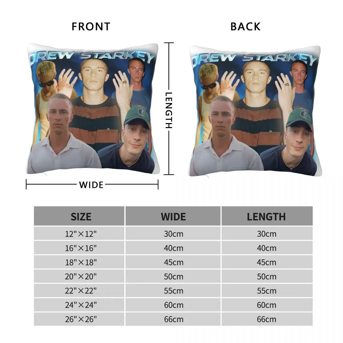 Drew Starkey Collage Square Pillowcase Polyester Linen Velvet Pattern Zip Decor Pillow Case Car