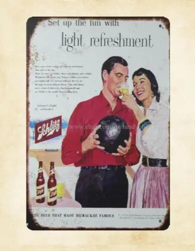 western decor Set up the fun with light refreshment Schlitz Beer metal tin sign