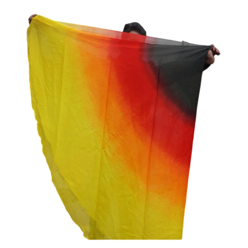 

1pcs Gradient Half Circle Belly Dance Silk Veil 5mm Real 2.5m x1.14m Machine Rolled Edges Assorted Colorful Dancer Props Round