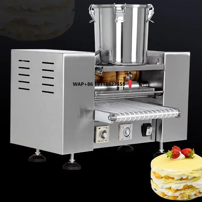 

Commercial Mini Automatic Cake Maker New Condition Mango Durian Matcha Pancake Crepe Birthday Cake Machine