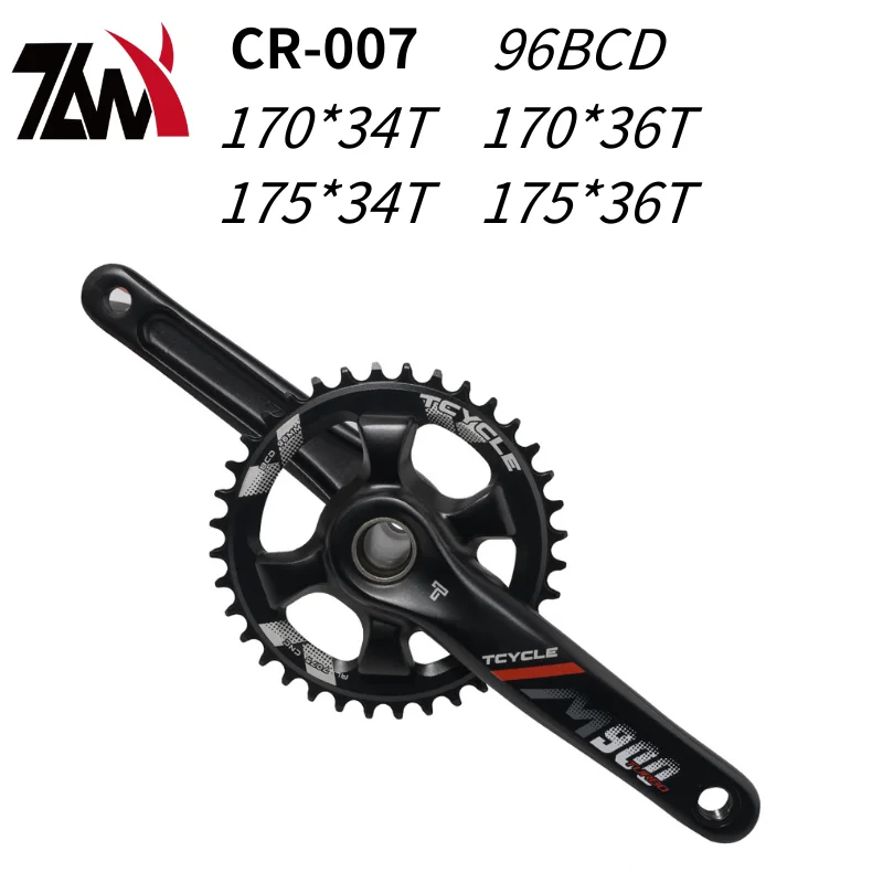 

MTB Hollow Bike Crankset 170/175mm 34T/36T 96BCD 1x for 10-13 Speed - Aluminum Alloy Single Chainring Mountain Bike