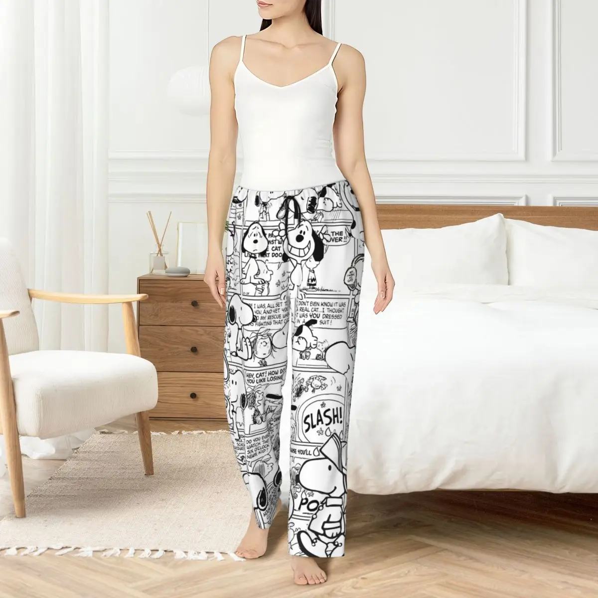 

Custom Printed for Women S-Snoopys Pajama Pants Cute Cartoon Sleepwear Sleep Lounge Bottoms with Pockets