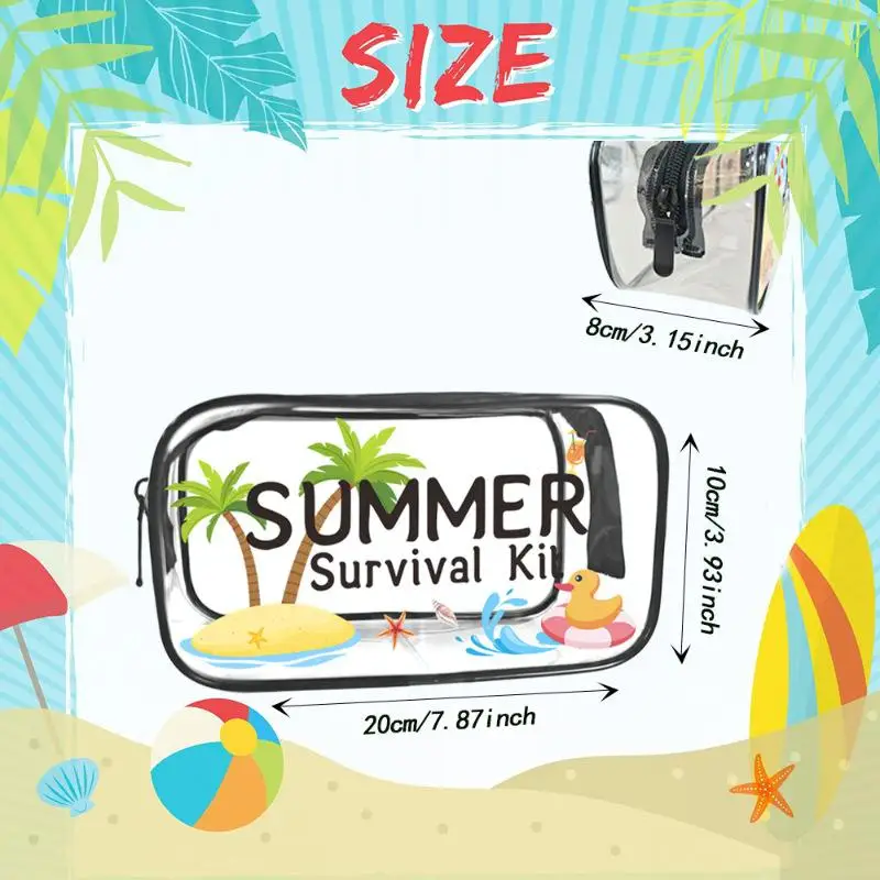 Large Clear Visible Cosmetic Pouch Portable Transparent Makeup Bag Beach Travel Storage Organizer