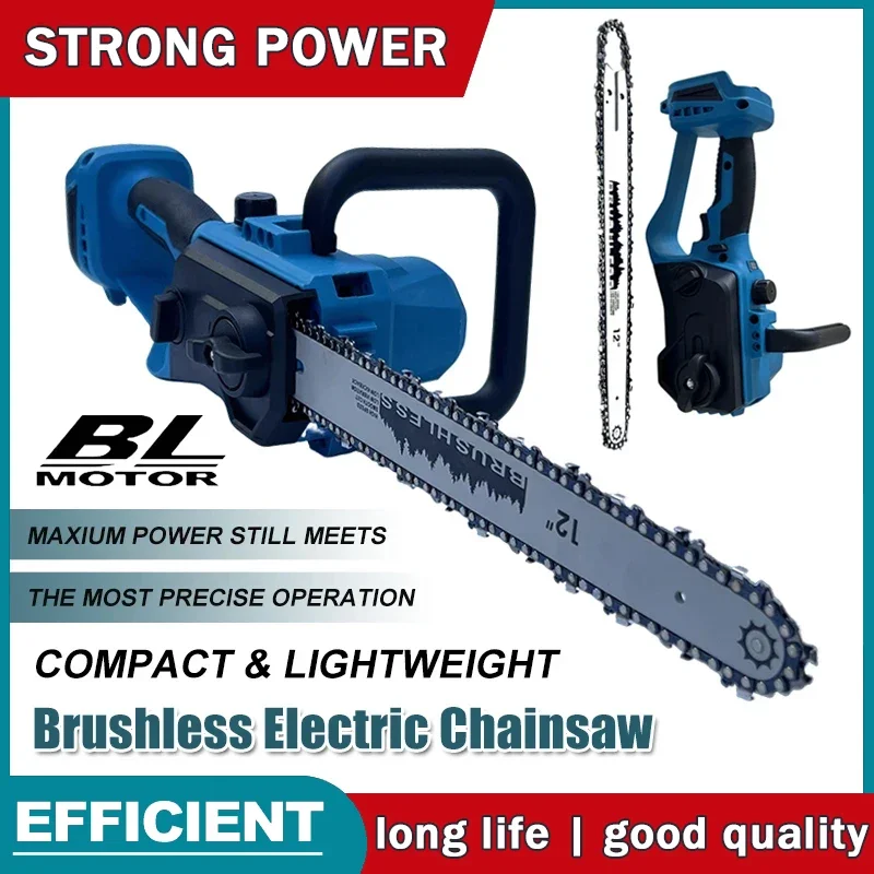 

For Makita 18V Battery Brushless Chainsaw 12 Inch with Oiler Auto Cordless Electric Saw for Tree Cutting & Logging Wood Cutting
