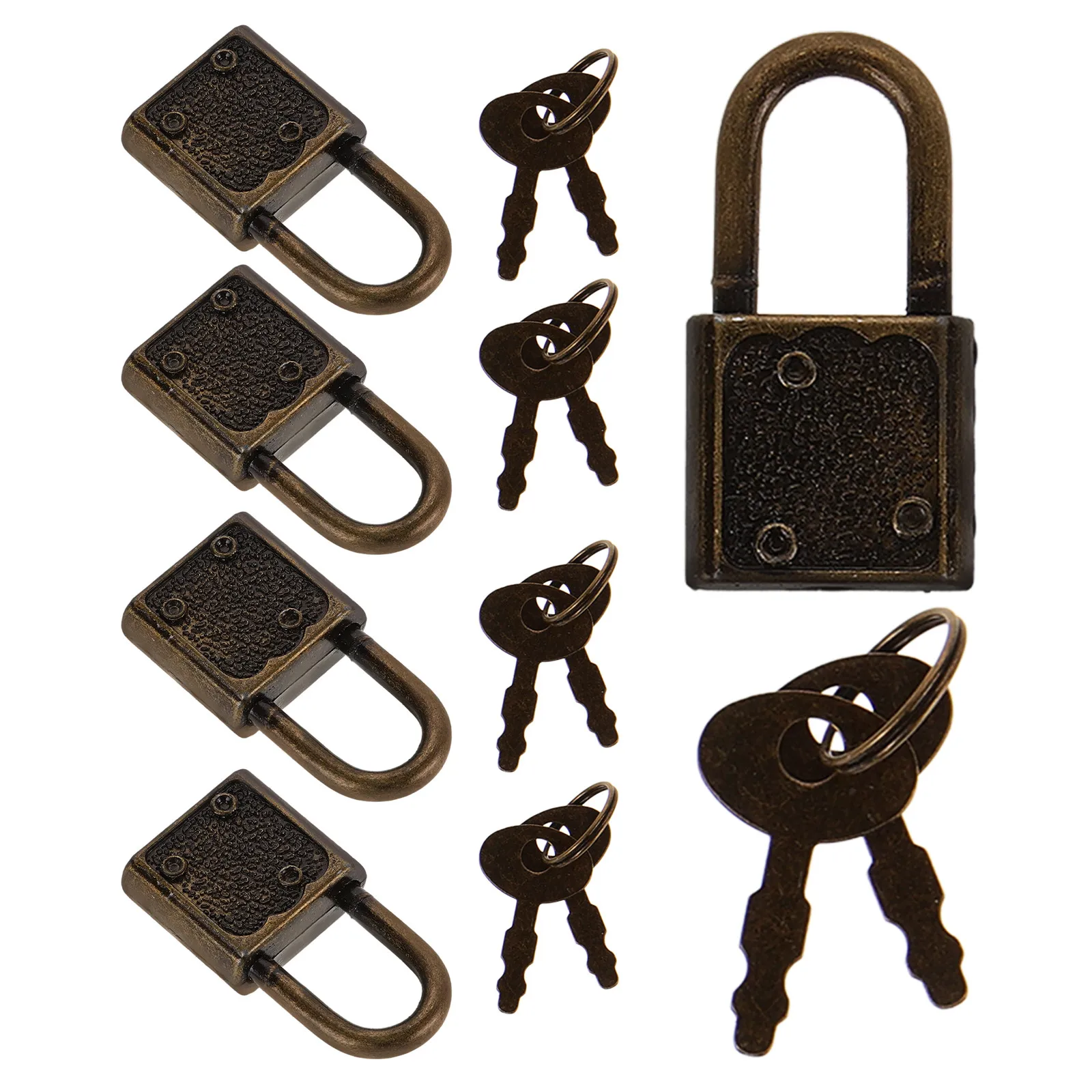 5Sets Pirate Treasure Chest Padlock Lock Key Set Iron Latch Buckle for Wooden Jewelry Box Storage Case