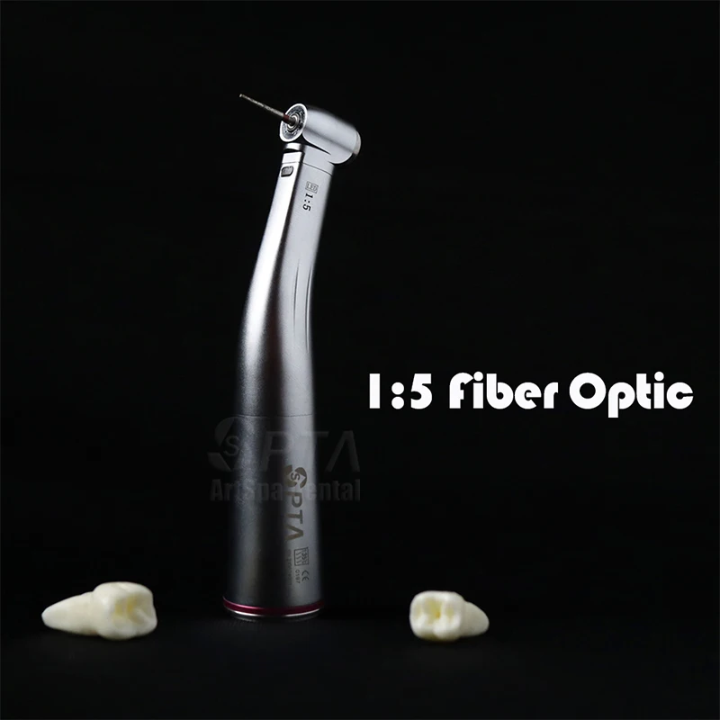 

Stainless Steel Speed Increasing Contra Angle With Led Fiber Optic 1:5 Low Speed Dental Handpiece Water Spray Medical Equipment