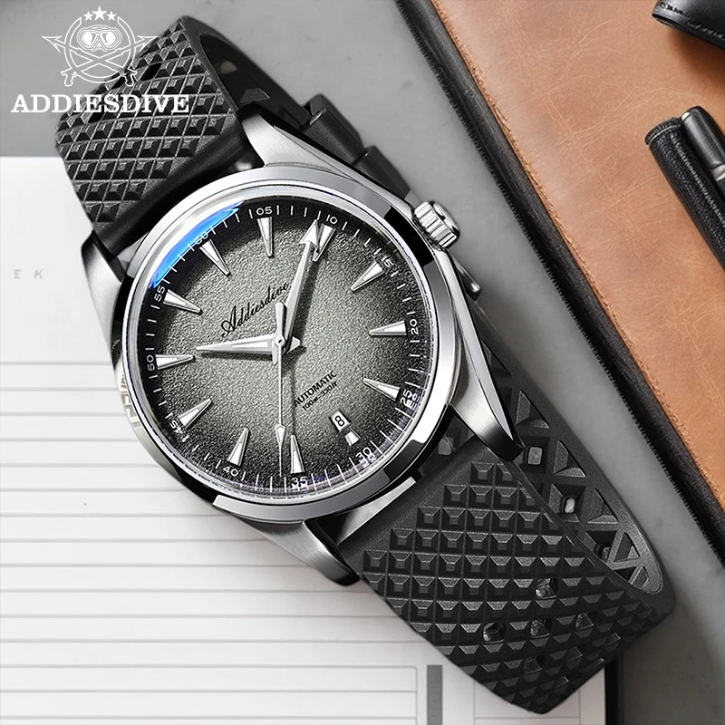 

ADDIESDIVE Men Automatic Mechanical Watch Waterproof Super Luminous Bubble Mirror Glass Watch 39mm Luxury Dress Watches For Man