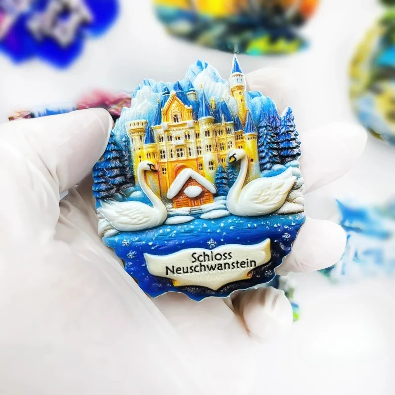 Germany Souvenirs New Swan Stone Castle Fridge Magnets Wedding Gifts Schloss Neuschwanstein Fridge Stickers