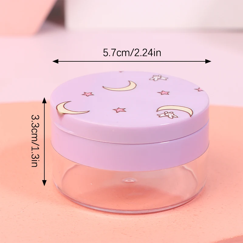 50g Refillable Plastic Loose Powder Jar With Makeup Puff&Mirror Empty Loose Powder Box DIY Portable Cosmetic Sample Pot