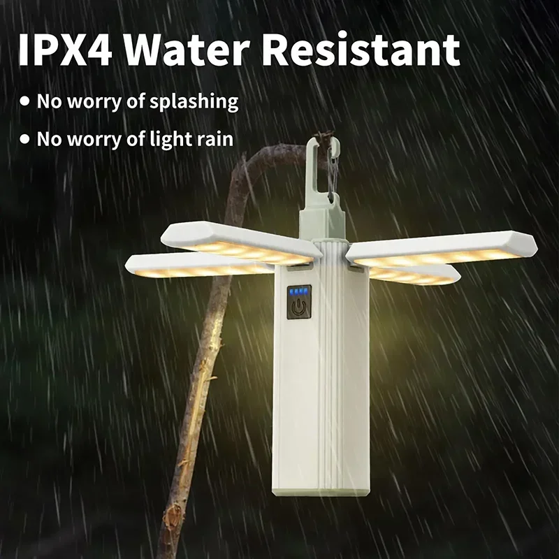 

Outdoor Multifunctional LED Camping Light Portable Tent Hang Lights 2000mAh USB Rechargeable Folding Flashlight Emergency Lamp