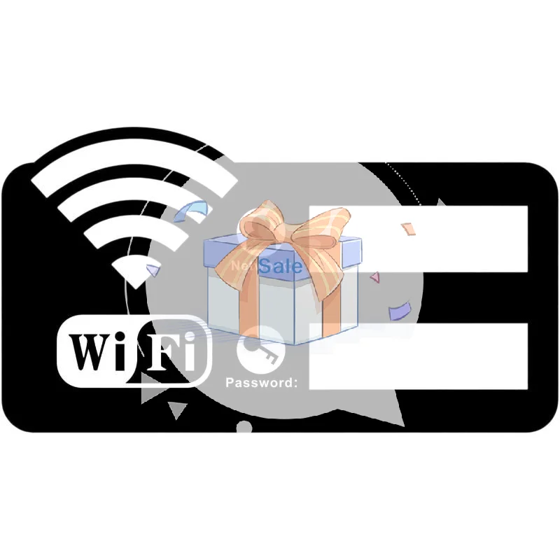 Reusable WiFi Password Indicator Plaque Fashion Removable Sticker for Small Business Shop Home Entry Decor