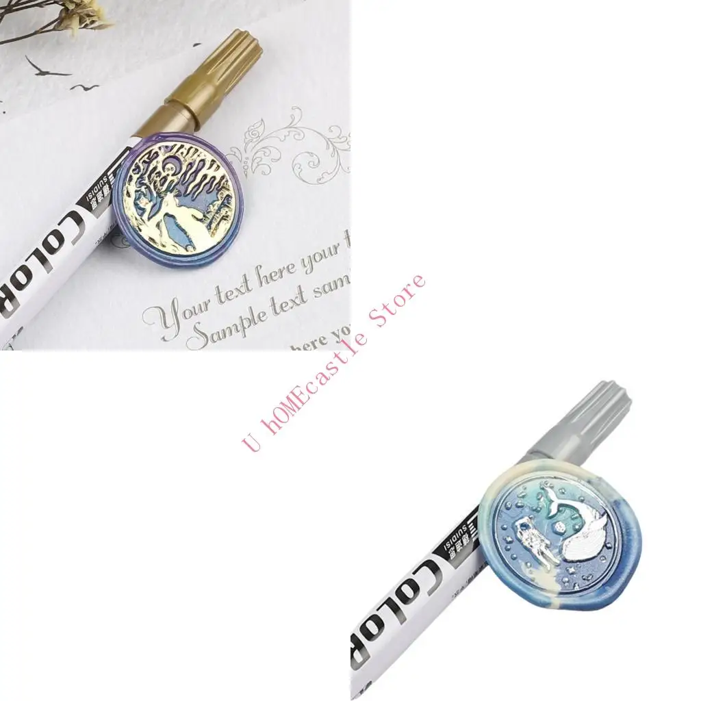 63HF Metallic-Marker, Farbstift, Feuerfarbe, Siegel, Spezialstift, Wachs-Siegelstift, Geschenk für Kinder